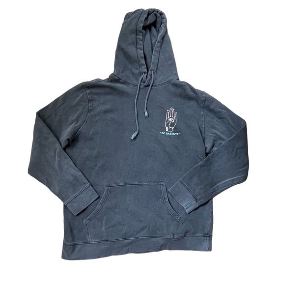 Pacsun Hoodie Men’s Large Gray Be Patient Third Eye Palm - Picture 1 of 5